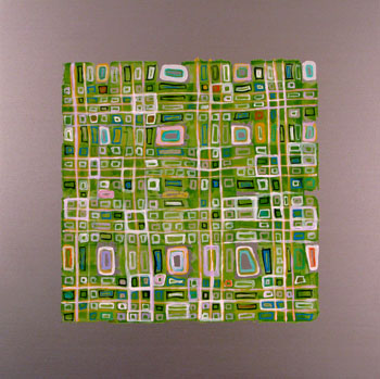 Ling-Wen Tsai, <i>little squares - 2</i>, 2009, acrylic on aluminum, 12� x 12�