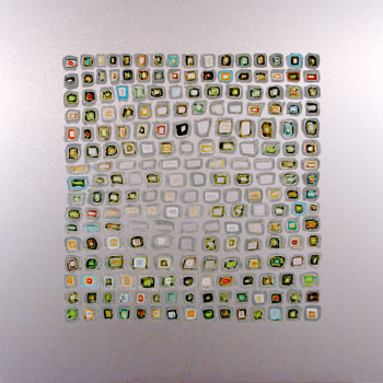 Ling-Wen Tsai, <i>little squares - 7</i>, 2009, acrylic on aluminum, 12� x 12�