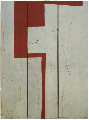 Mark Wethli, <i>C'mon, C'mon</i>,  (2009), acrylic on found wood panel