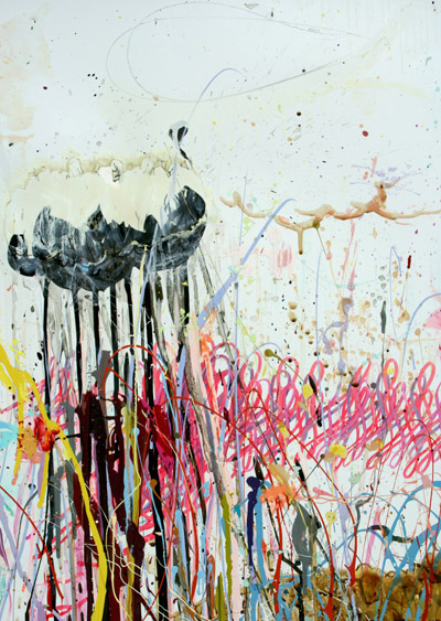 <b>Matt Cote</b>, <i>Clouded Thoughts of Yesteryear</i>, mixed media on paper